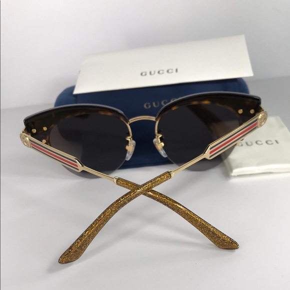 Authentic GUCCI
Gucci Brown Shaded Cat Eye Ladies Sunglasses GG0283S - Picture 13 of 14